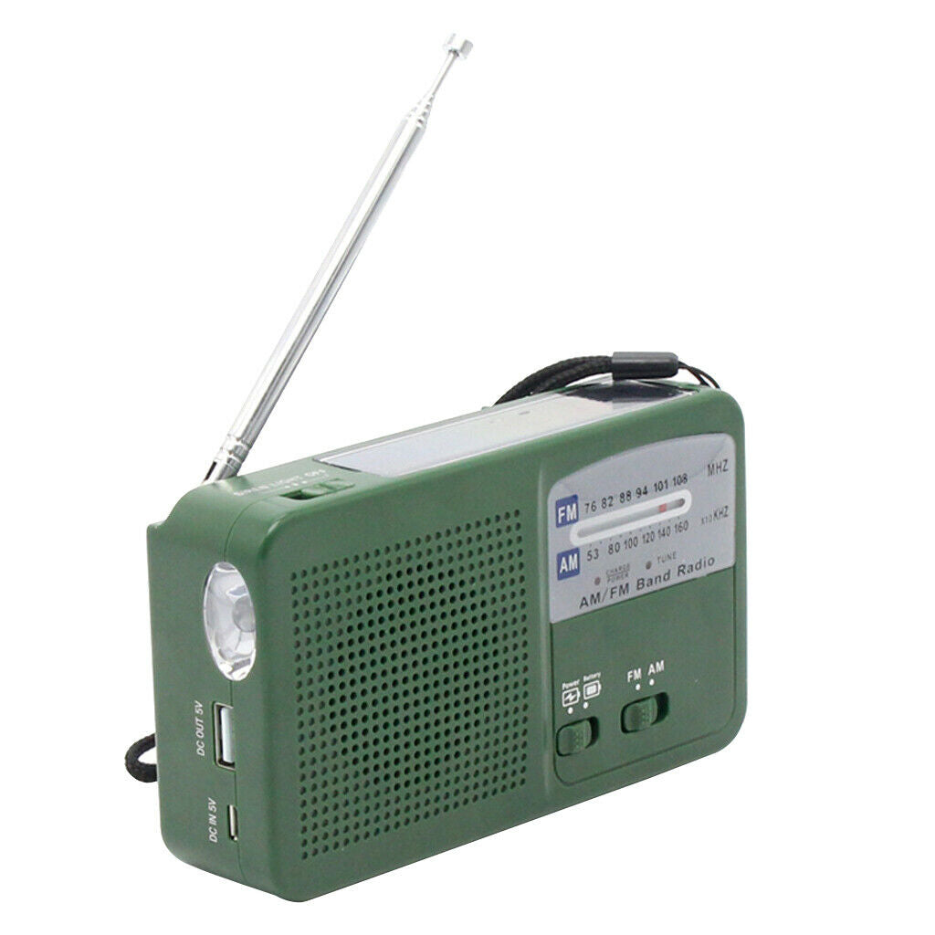 Emergency Weather Radio AM/FM/Siren Radios Solar Hand Crank Self Powered & LED