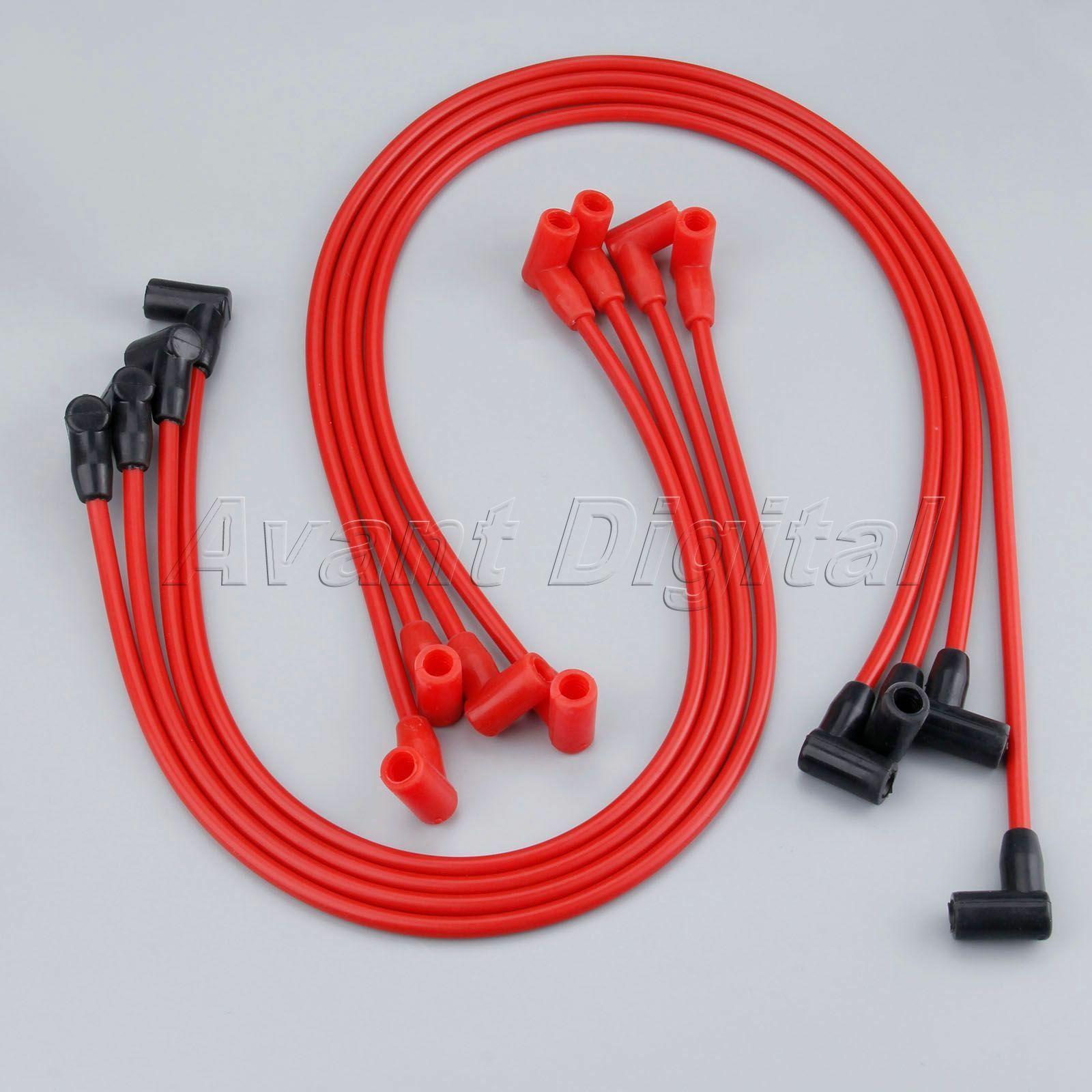 8Pcs 8mm Red Spark Plug Wires Set for CHEVY 265 305 327 350 400 Over Valve Cover