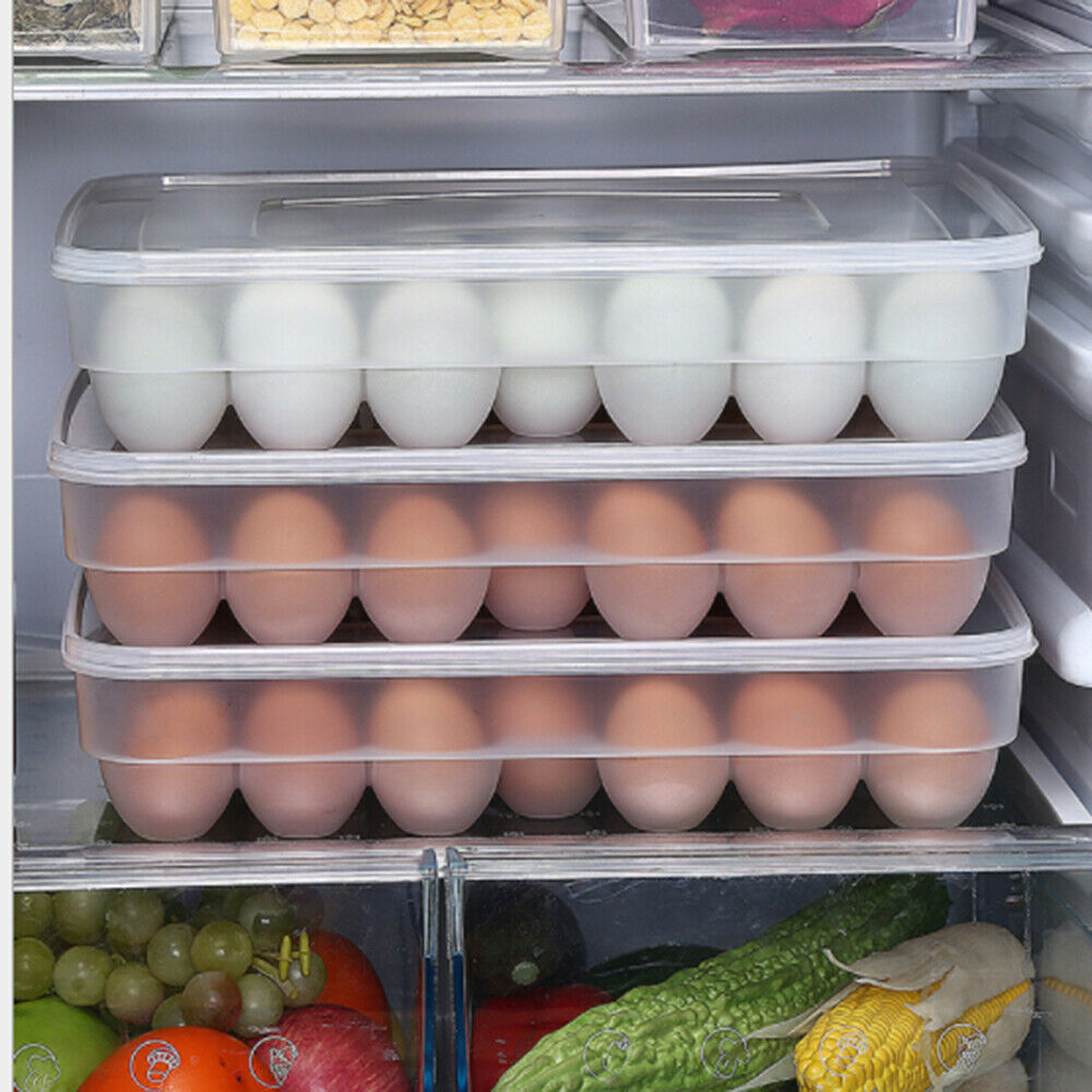 34 Grids Egg Storage Box Food Container Refrigerator Clear Egg Storage Box Rack