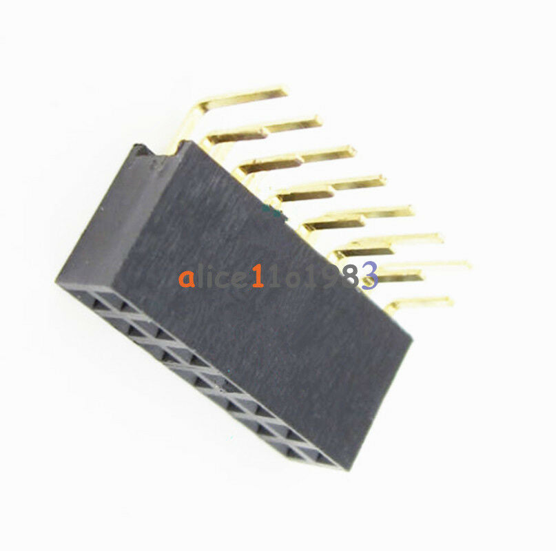 10PCS 2.54mm Pitch 2x7Pin Header Right Angle Female Double Row Socket Connector
