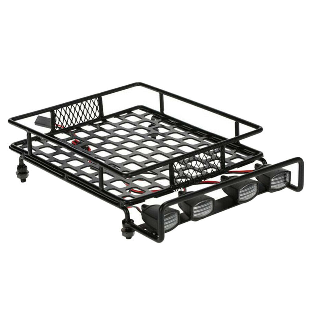 RC Crawler Climbing Truck Roof Rack Luggage Carrier with LED Light for RC4WD