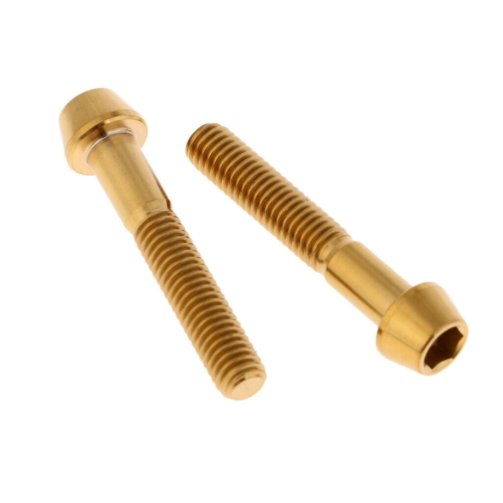 4pcs Titanium M6 Screws Bolts Bike Bicycle Head Hex M6X20mm/40mm Upgrade