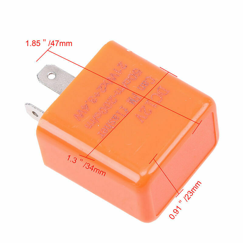 2PC 2-Pin Indicator Light 12V Flasher Relay LED Turn Signal Unit Universal Motor