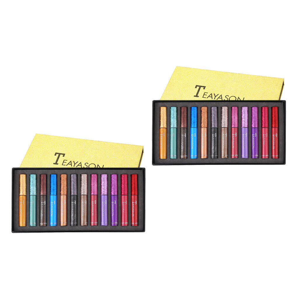 24X Metal Glitter Liquid Eyeshadow Set Smooth Matte Highlighter Eyeshadow