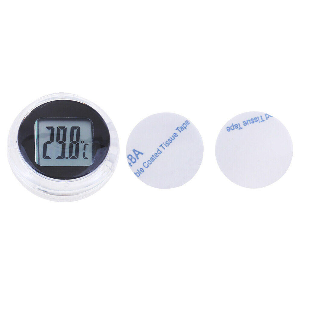 2 Pieces Instruments Waterproof Temperature Gauge for Motorcycle Black+White