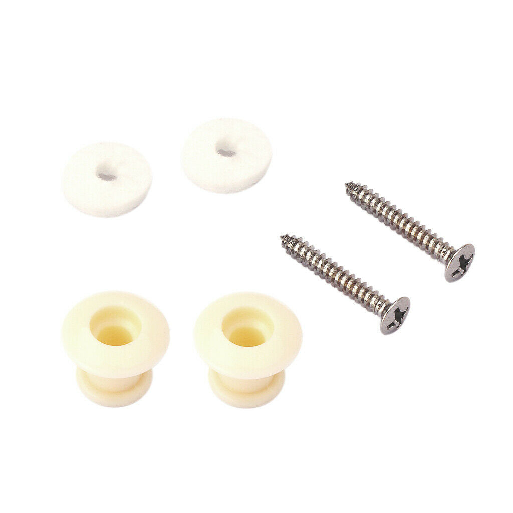 1 Set ABS Plastic Strap Lock Button with Screws Gasket for Guitar Bass Parts