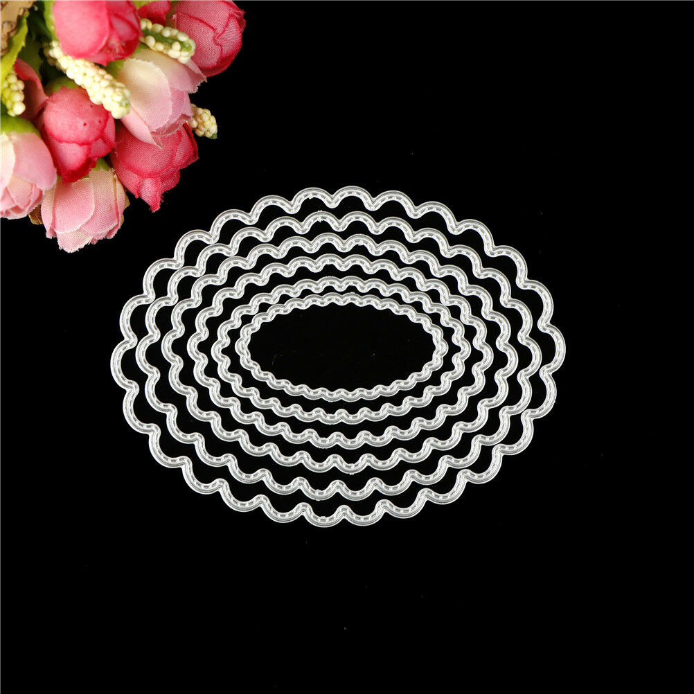 6pcs oval metal cutting dies stencil scrapbook album paper embossing craf.l8