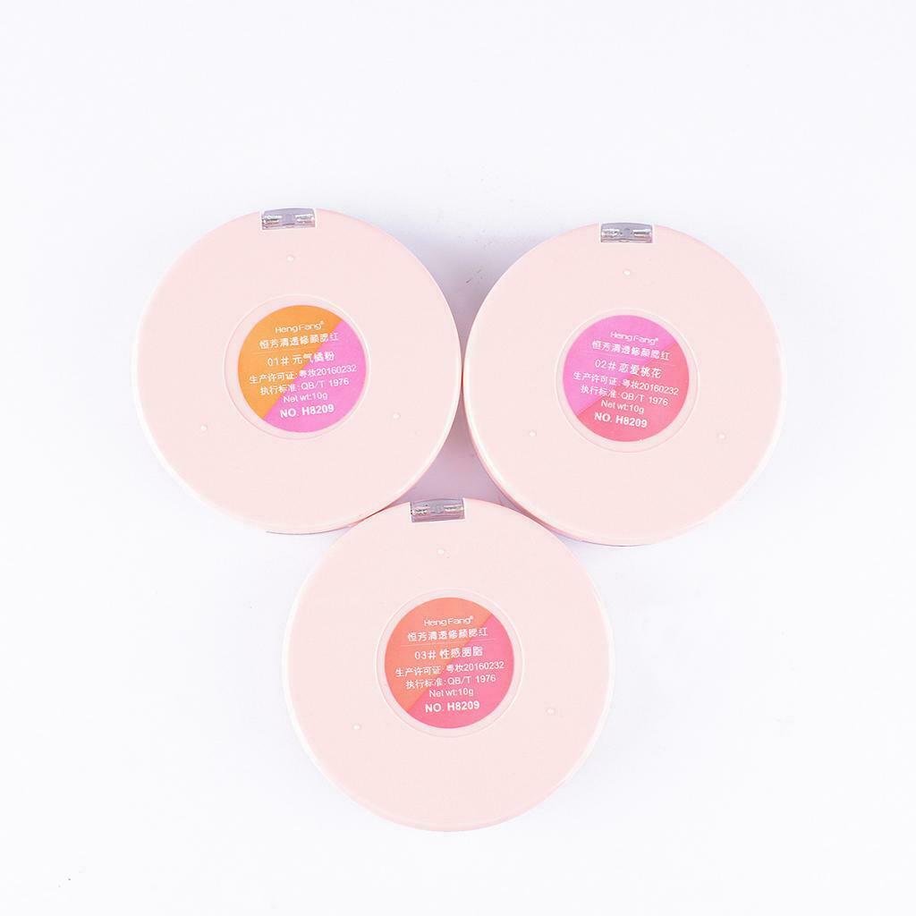 2 Colors Natural Face Blush Fine Powder Easy to Wear Blusher Palette 03