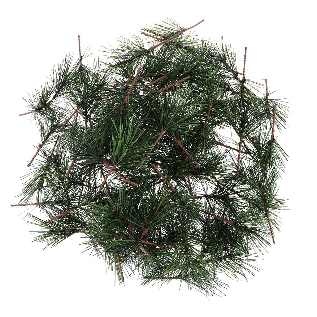 100pcs Artificial Pine Picks Pinecone Branches Faux Greenery Foliage Flowers