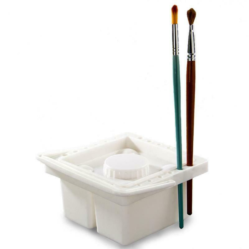 Multi-IN-1 Artist Paint Brush Washer with Removable 5 wells Palette Lid Handle