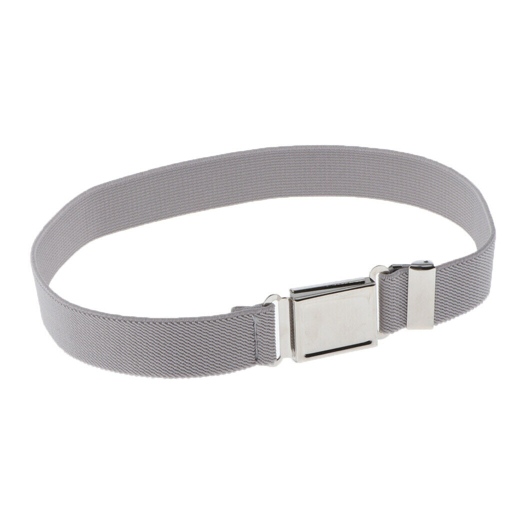 22inch Kid Canvas Web Belt with Magnetic Buckle for School Uniforms Gray