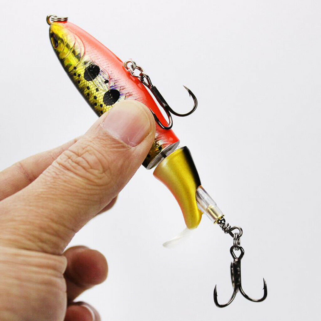6x Topwater Fishing Lure Rotate Tail Artificial  Bait 9cm 13g