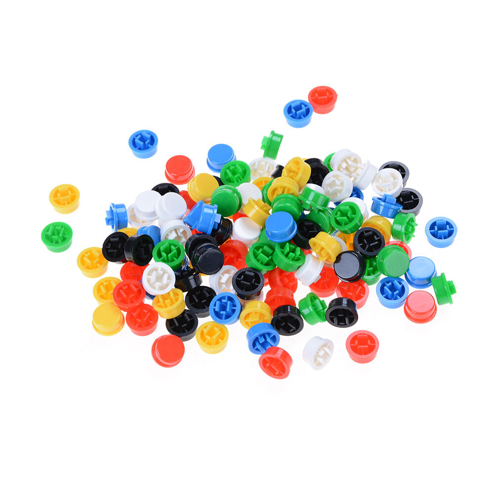 100x Round Mixed Color Tactile Button Caps Kit For 12x12x7.3MM Tact Switc.l8