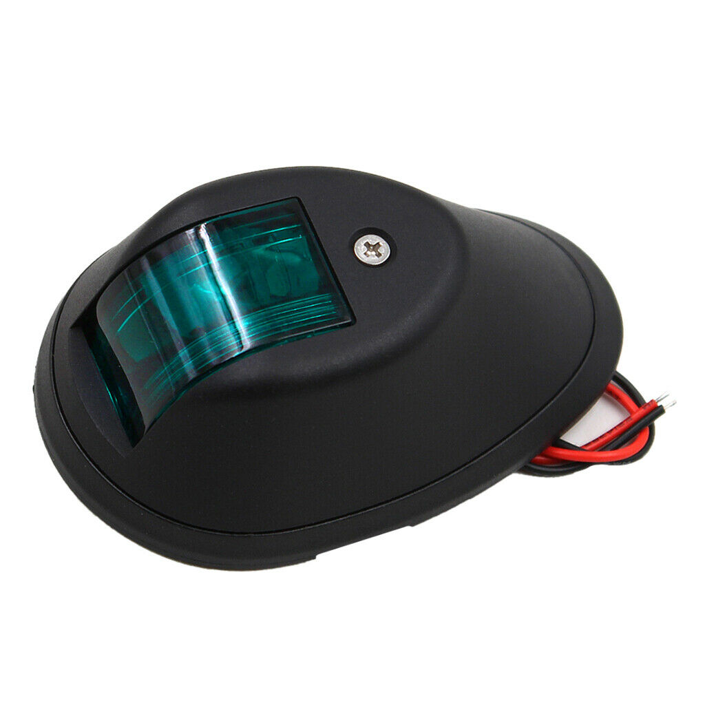 2x Nylon Black Housing Red&Green Sidelight 12V / 24V Navigation Light Safety