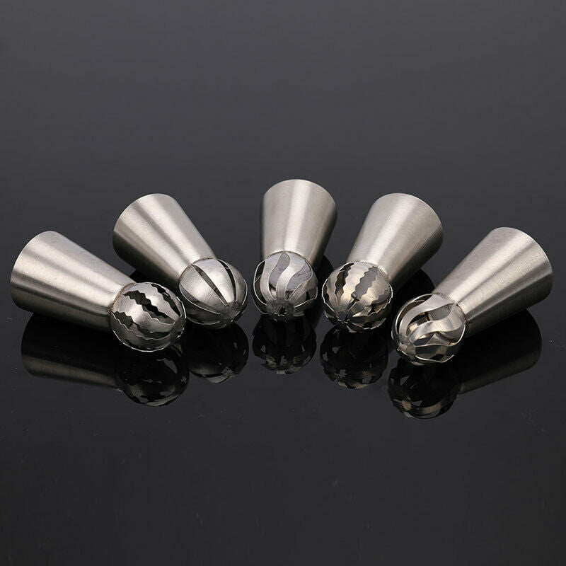Russian Piping Nozzle 5 Styles Sphere Ball Icing Confectioners Pastry Sug.l8