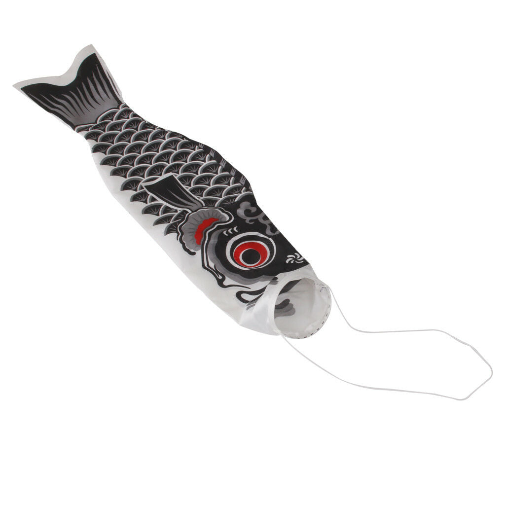 55cm Japanese Carp Windsock Streamer   Flag Kite Nobori Koinobori Black