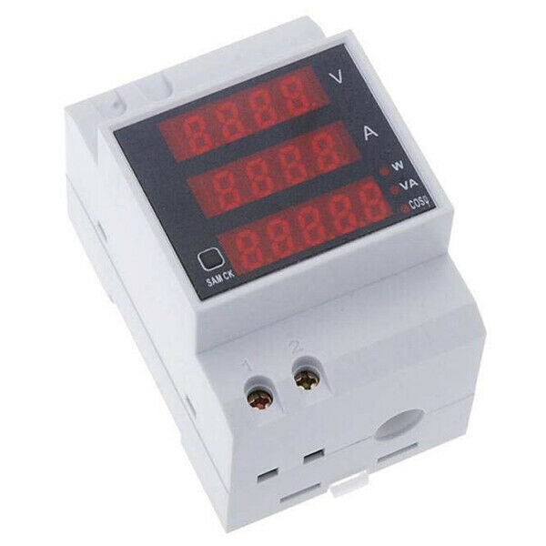 D52-2048 DIN Rail Digital Voltage Current Voltmeter Power Meter Ammeter J4Y5