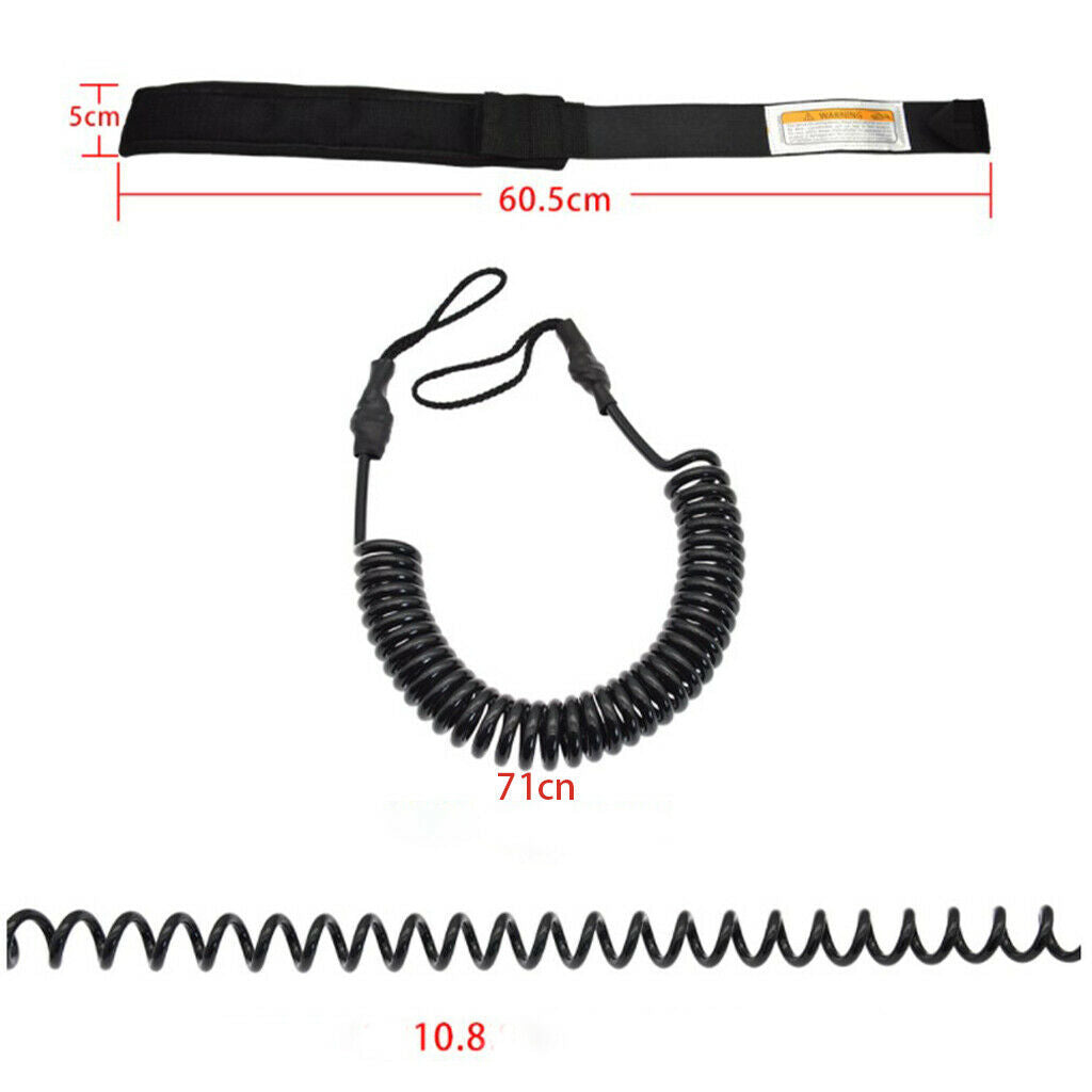 10' Leash Coiled Leash Leg Rope, Stand Up Paddle Board Coiled Spring Leg Foot