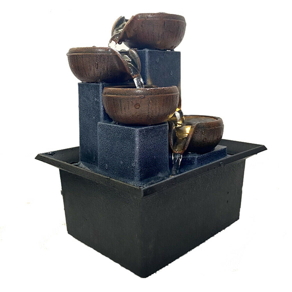 1pc Tabletop Water Fountain 5-Step Water Sound Compact Bedroom Decor Arts