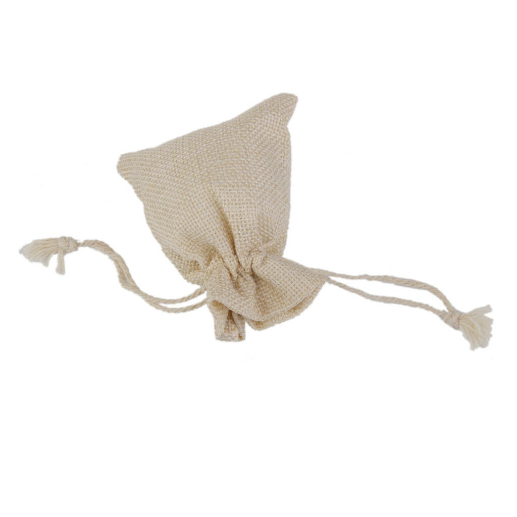 20pcs Small Natural Linen Pouch Drawstring Burlap Jute Sack Jewelry Gift Bag