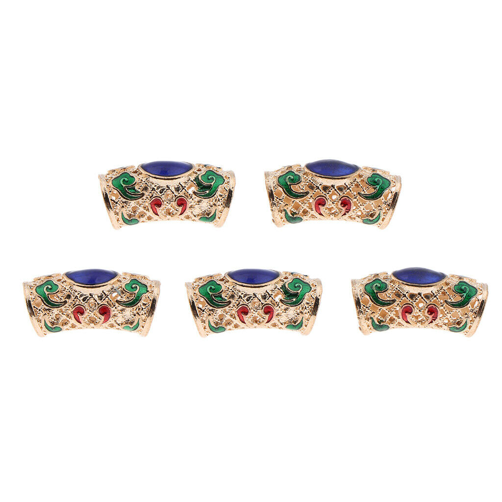10pcs 7mm   Beads Retro Style Braids Rings Cuff Clips Tubes Jewelry