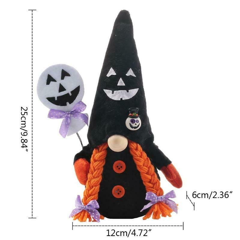 Set of 2 Halloween Gnomes Plush Decor Handmade Swedish Tomte Gnome Scandinavian
