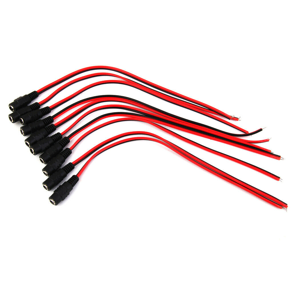 4X 10x12V DC Power Pigtail Socket Cable Connector for CCTV Security 5.5x2.1mm