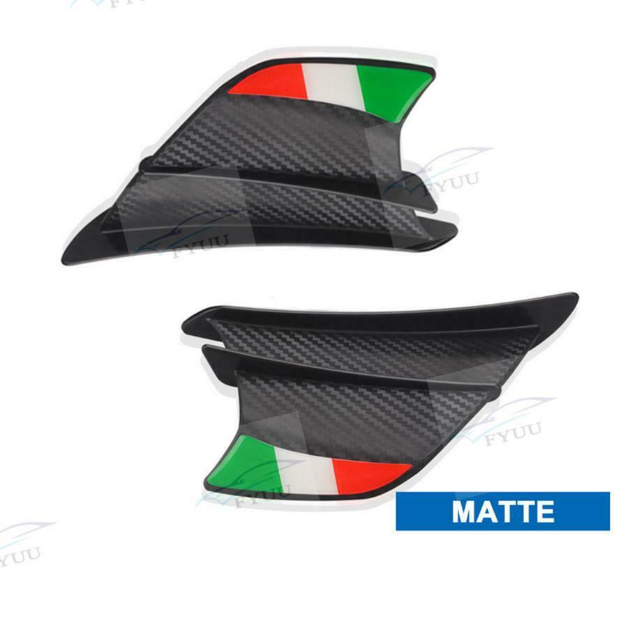 Pair Matte Carbon Fiber Look Winglets Wind Fin Spoiler Trim Cover Air Deflector