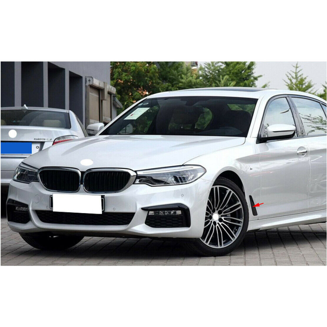 Pair Carbon Fiber Style Side Fender Air Vent Cover Trim Fit For BMW 5 Series G30