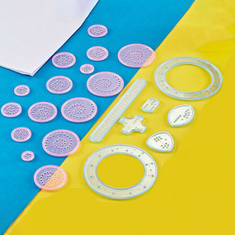 Spirograph Drawing Toys Set Interlocking Gears Wheels DIY Painting Access.l8