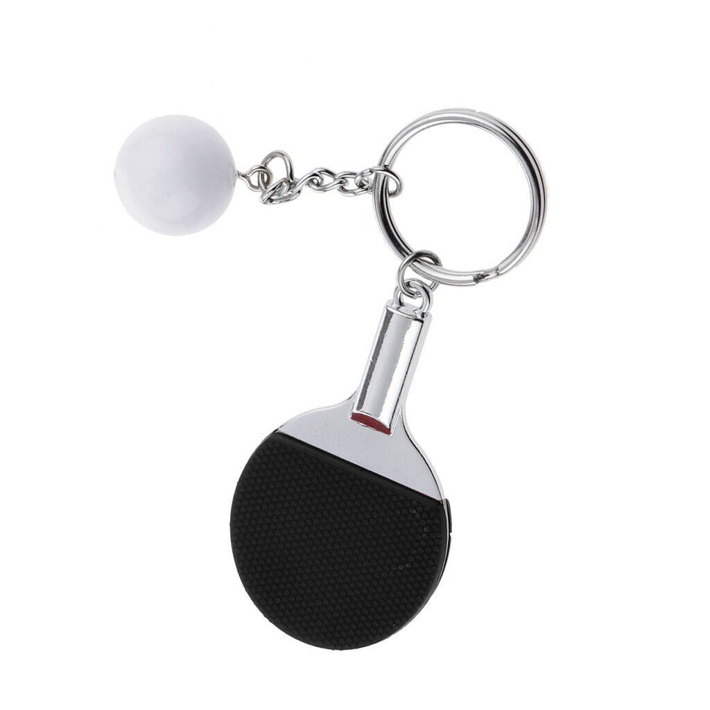 2pcs Pendant Keychain Cute Table Tennis  Pong Racket Festive Gift Christmas