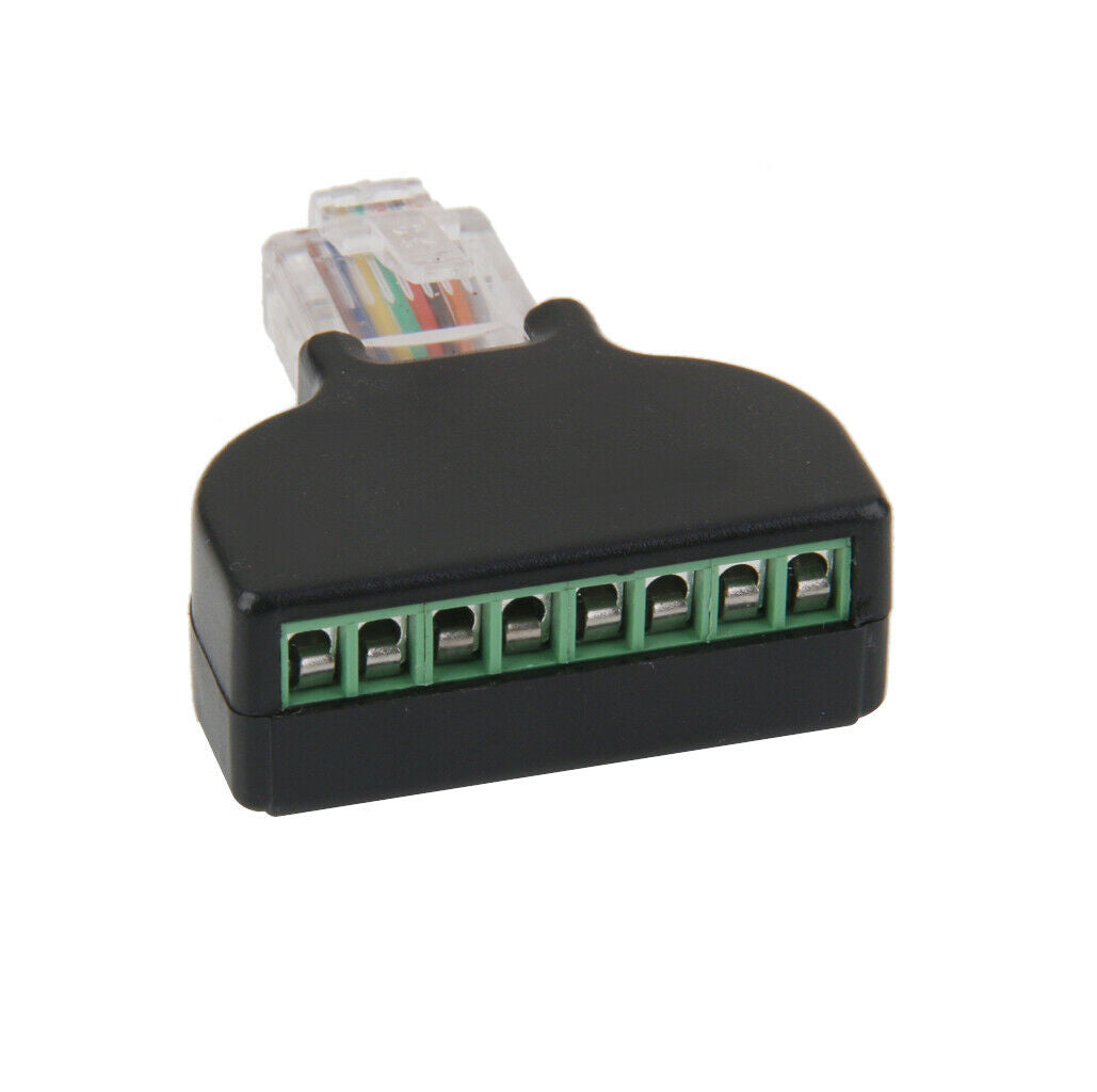 Generic RJ45 Male Plug to AV 8 Pin Screw Terminal Adapter Block ADAPTER