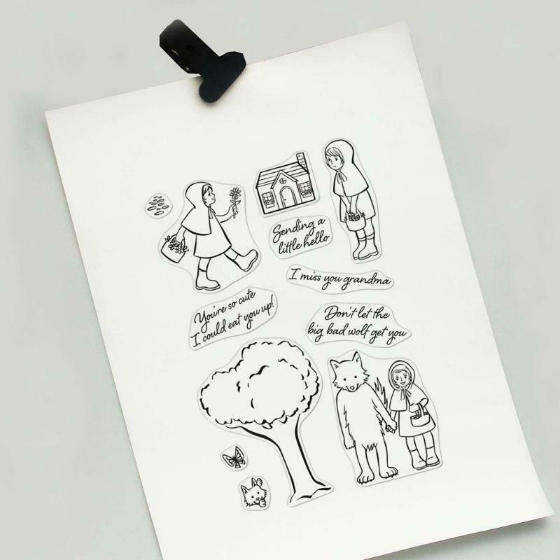 2Pcs Fairy Tale Little Girls Clear Silicone Stamps Metal Cutting Dies Stencil