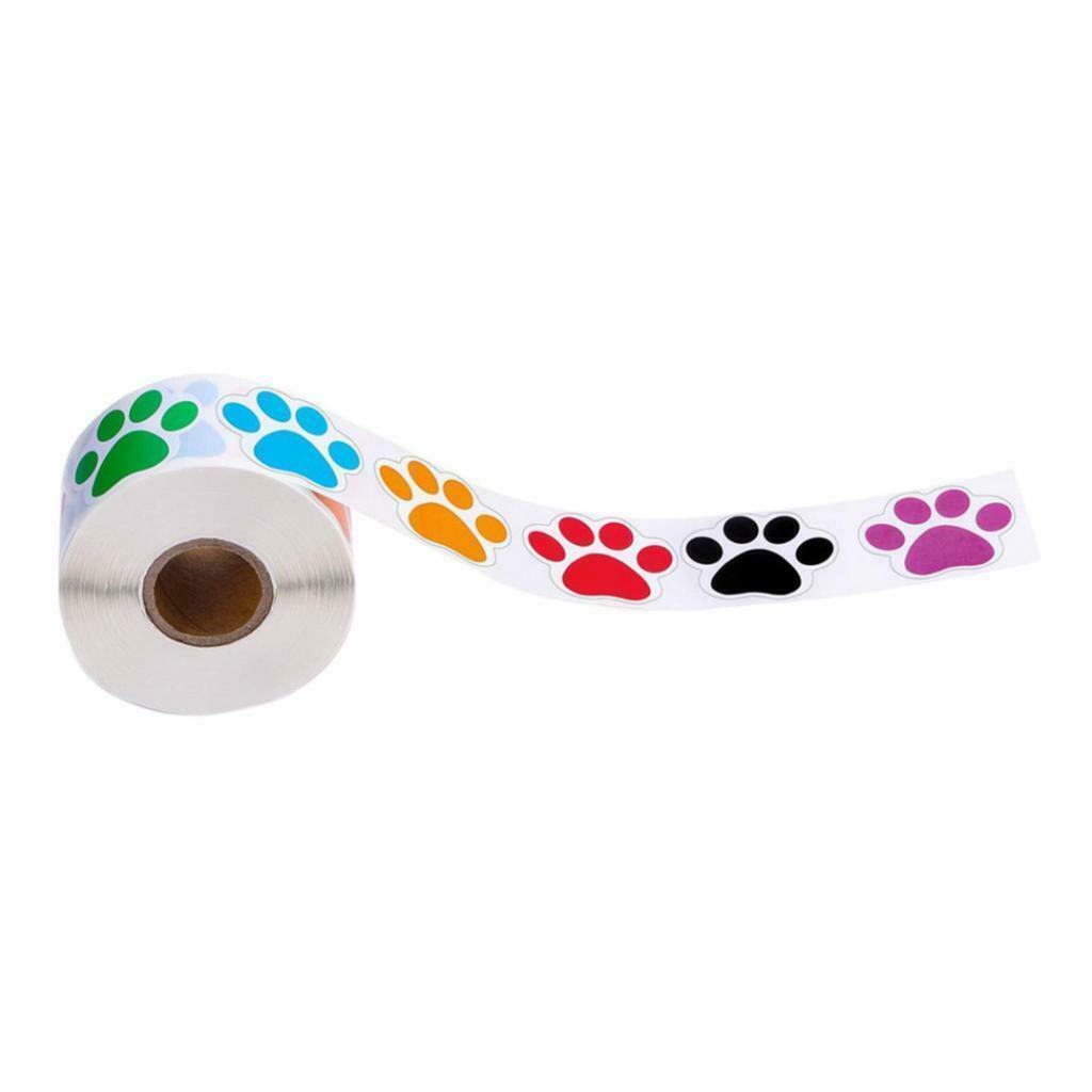 500pcs/Roll Paper Self Adhesive Dog Paw Stickers Decals Scrapbooking Labels