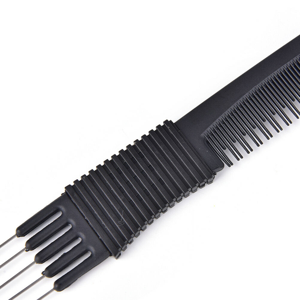 Double ends 2 Use Plastic Metal Hair Brushes Comb Barber Salon Tools Ed .l8