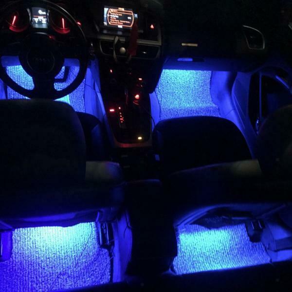 Car LED Strip Light Multicolor Music Car Interior Lights 4LED In 1,Rainproof