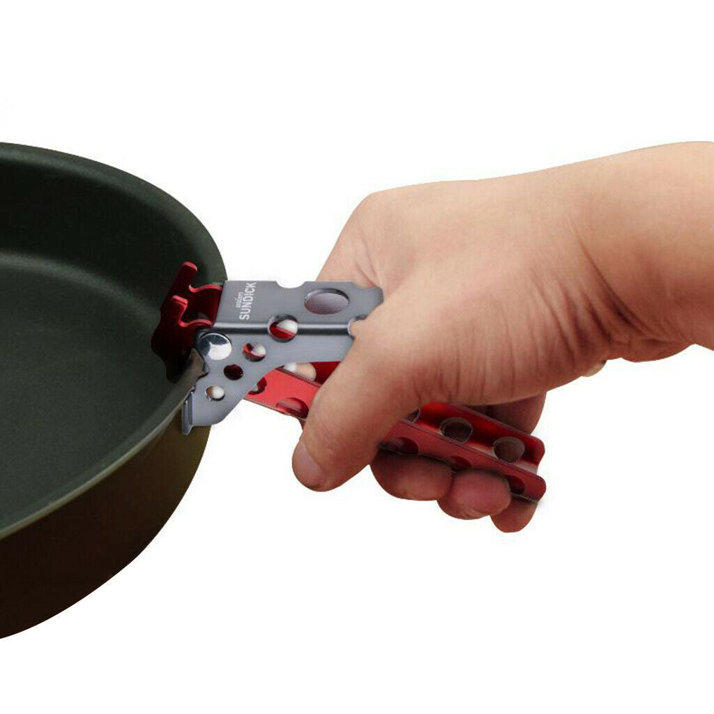 2x Hand Clamp Handle with Tongs for Camping Cookware