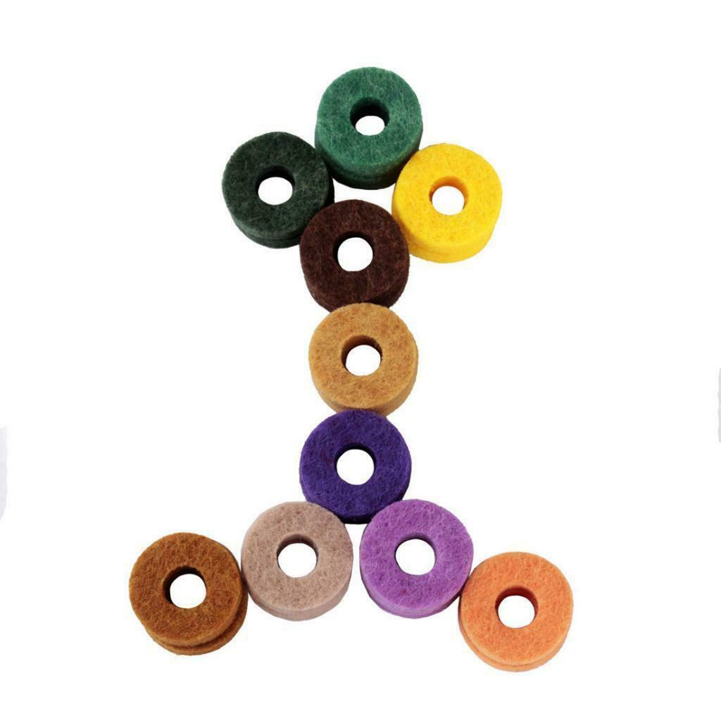 Cotton Hi-Hat Set Colorful Cymbal Felt Pads Washers Parts 20PCS