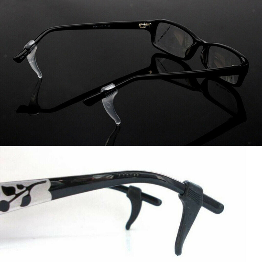 2X 10 Pairs Anti Slip Glasses Ear Hook Tip Spectacles Grip Temple Holder Black