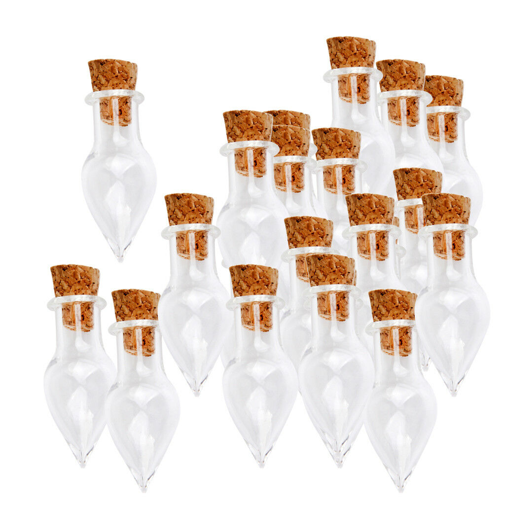 Bulk Lot 60pcs Cute Wishing Bottle Cork Stopper Glass Vial Jars Containers