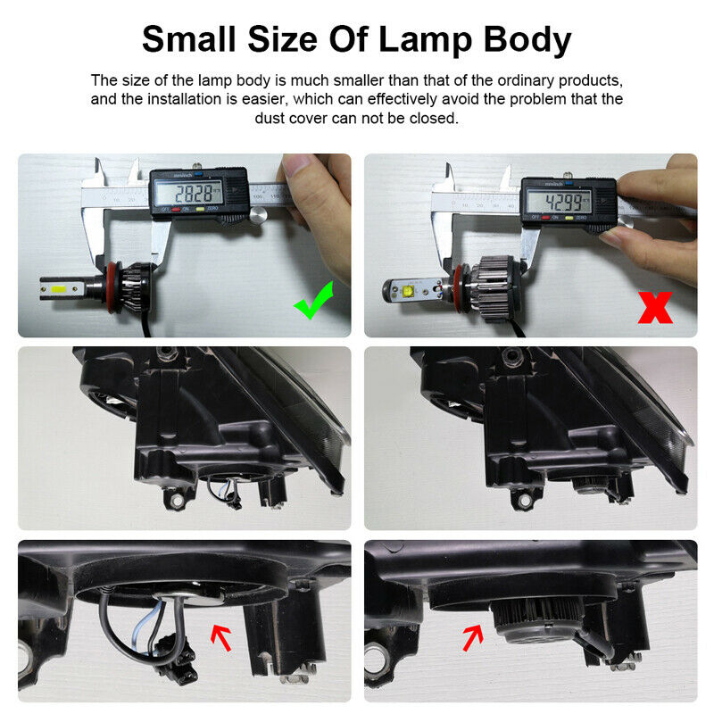 2X Car Truck SUV H1 LED Headlight 1500W 6000LM High Beam Bulb Xenon 6000K White