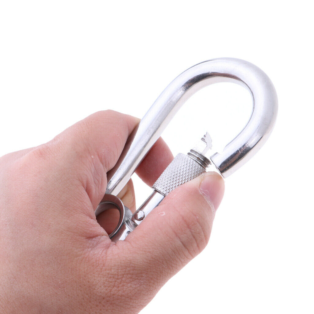 Stainless Steel Safety Carabiner Clip Hook Camping Climbing Hammock 11x120mm
