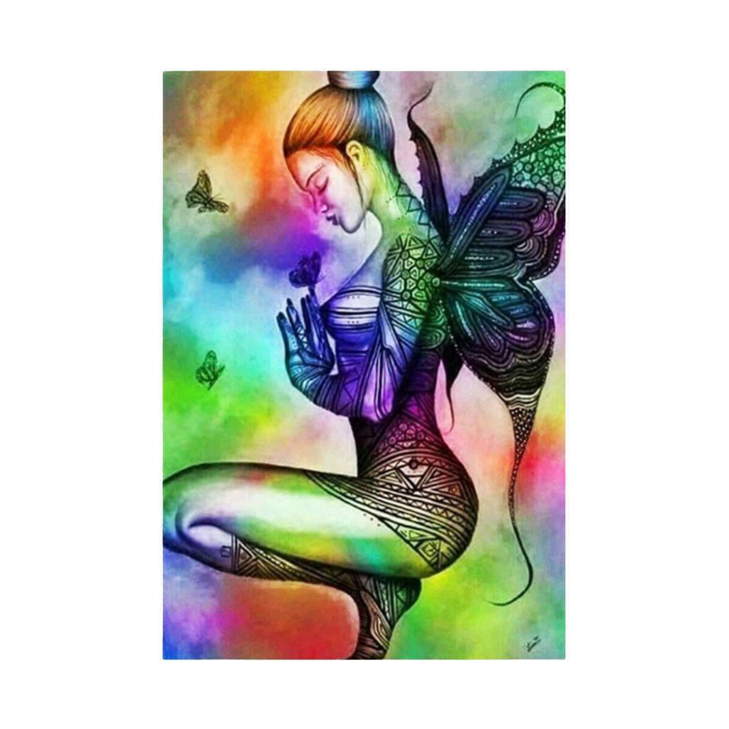 5D Diamond Painting Embroidery Raibow Butterfly Fairy Girls Cross Stitch Kit for