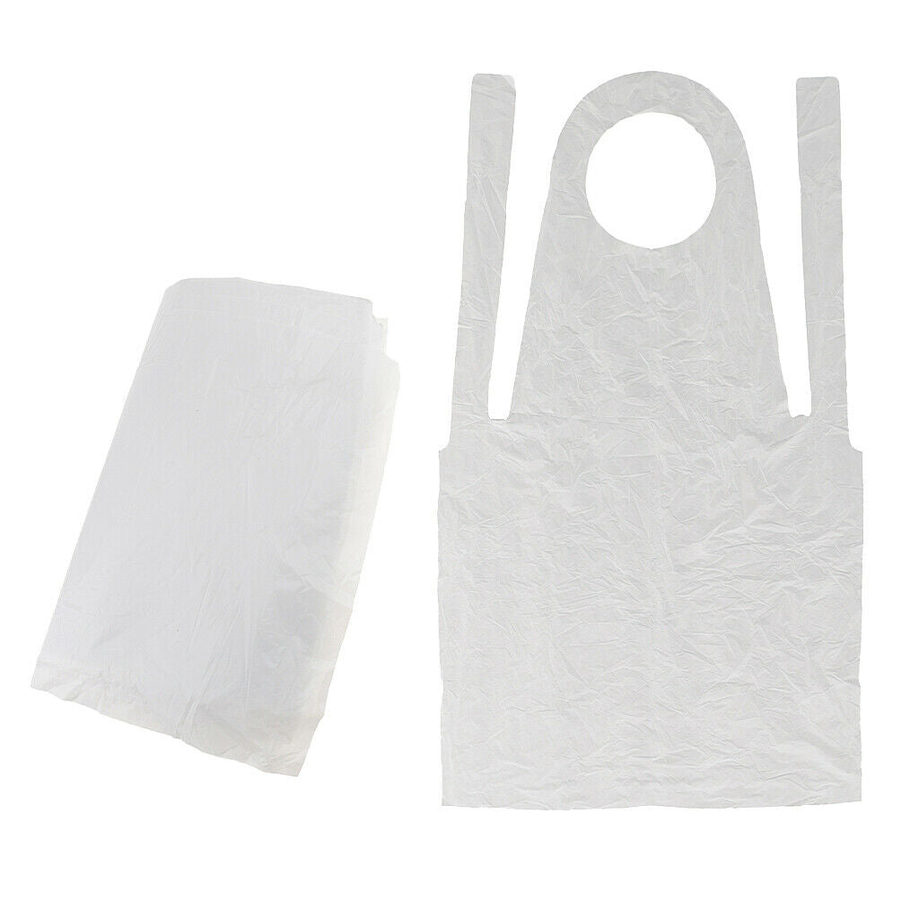 100 Pieces Polyethylene PE Disposable Waterproof Kitchen Cooking Apron