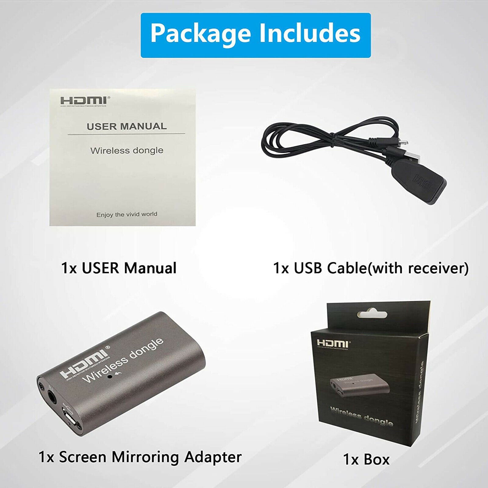 WiFi   Wireless Display Dongle Adapter for Phone Tablet Easy to Use