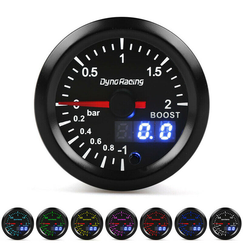 12V 52MM Car Turbocharger Boost Gauge Bar Digital Pointer Vacuum Pressure Meter