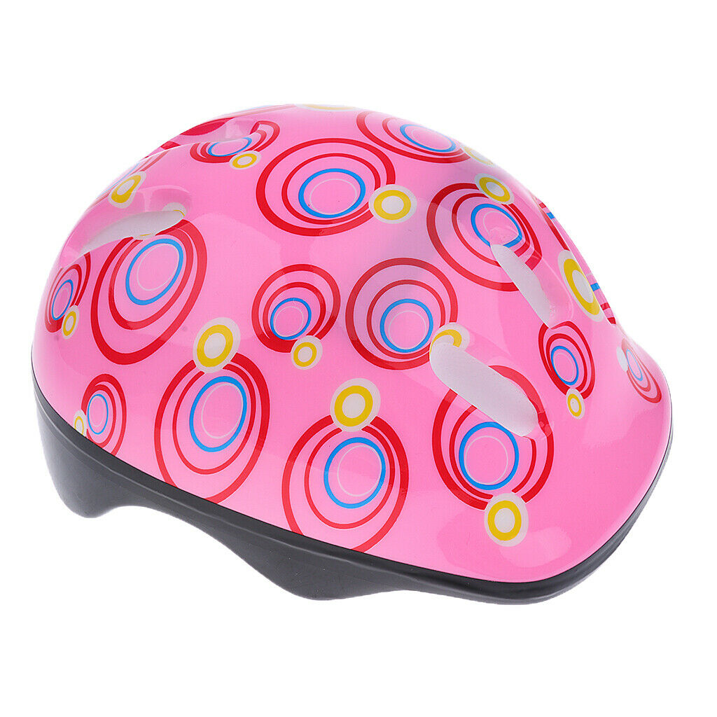 Kids Helmet Knee Elbow Wrist Protective Pad Set for Inline Skating Bike Pink