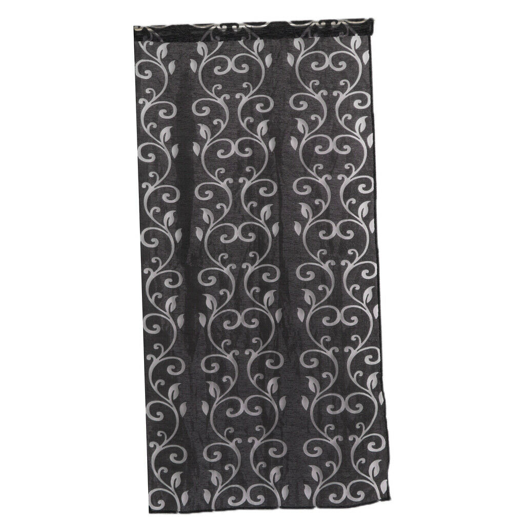 100*200cm Decorative Room Wear Rod Curtain Shade Panel Voile  #1 Black