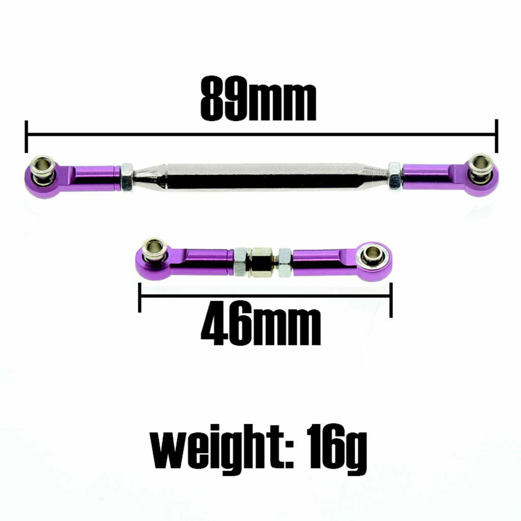 Metal Steering Rod Tie Links for MN D90 99S 4WD Vehicle Crawler DIY Parts Purple