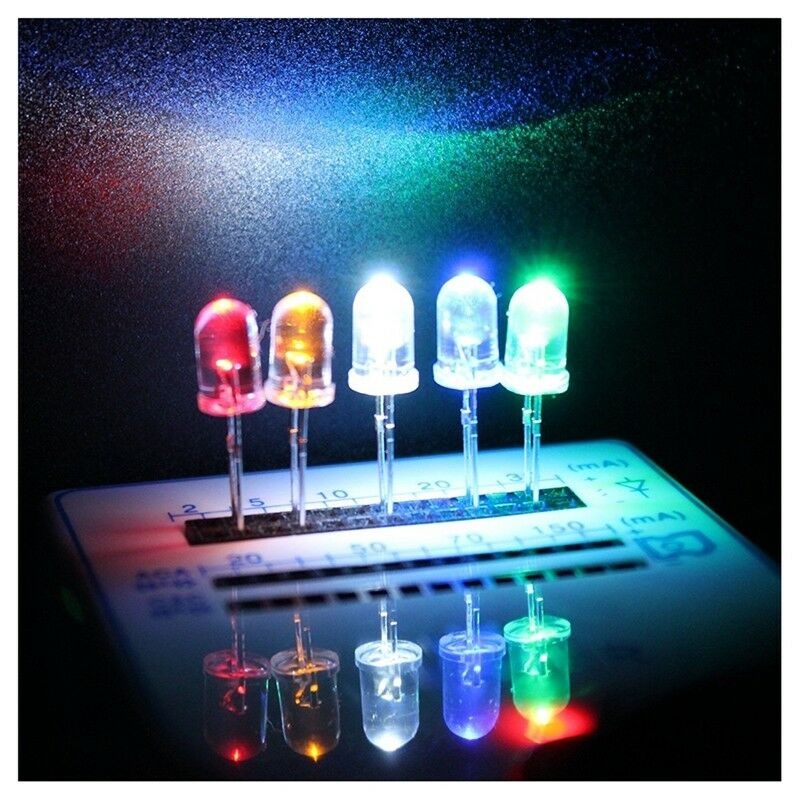 300pcs  LED Light White Yellow Red Green Assorted Assortment Kit DIY Set